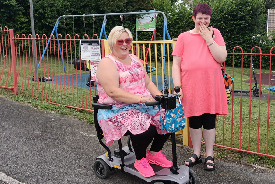 Micro carer Leah with individual receiving support